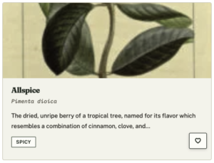 The A–Z strip for browsing herbs by name