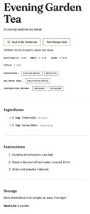 A recipe page with its Print Recipe button