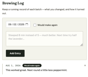 Entries in the Brewing Log